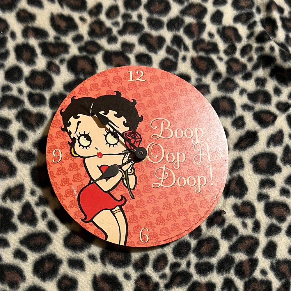Betty Boop Red Wall Clock